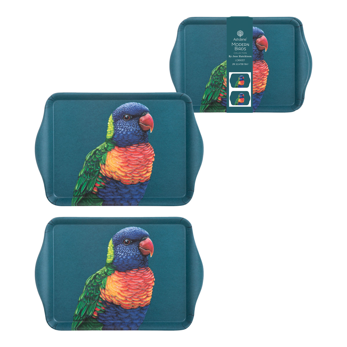 Modern Birds Rainbow Lorikeet 2pk Scatter Tray – Ashdene