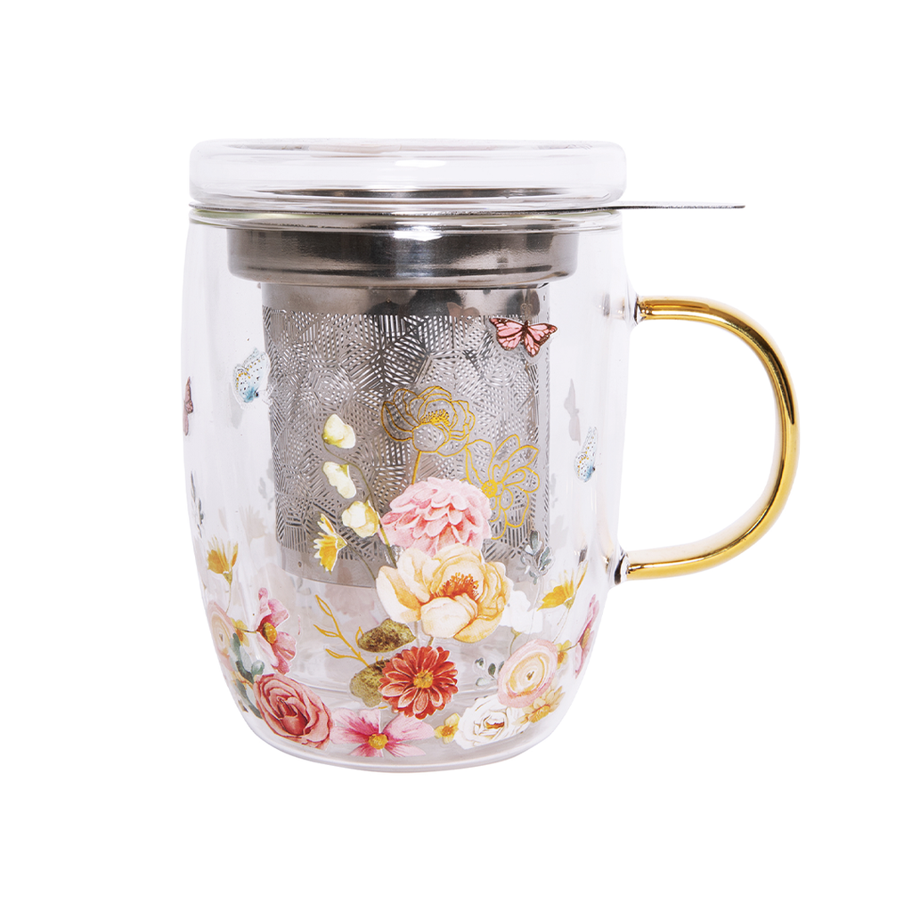 Springtime Soiree Double Walled Glass 3 Piece Infuser