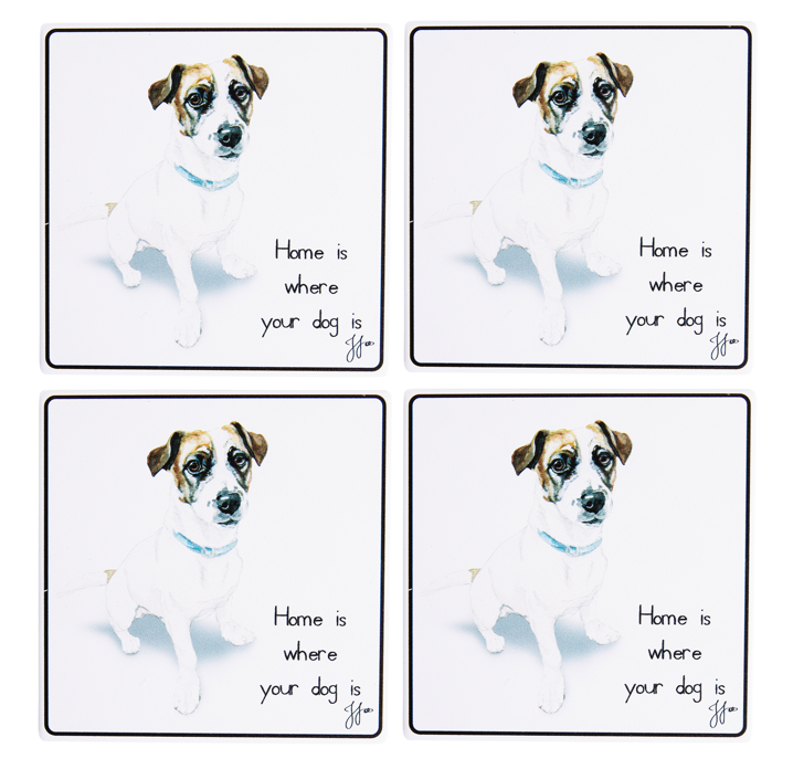 Puppy Tales Jack Russell Ceramic Coaster 4pk