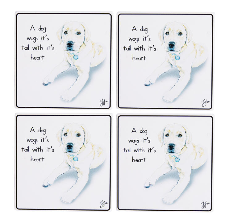 Puppy Tales Labrador Ceramic Coaster 4pk