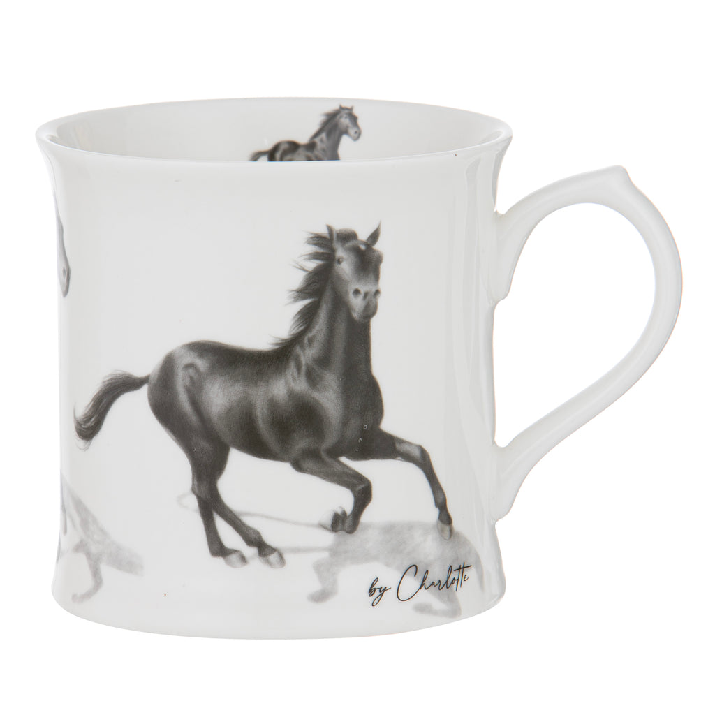 Horses By Charlotte Black Mug