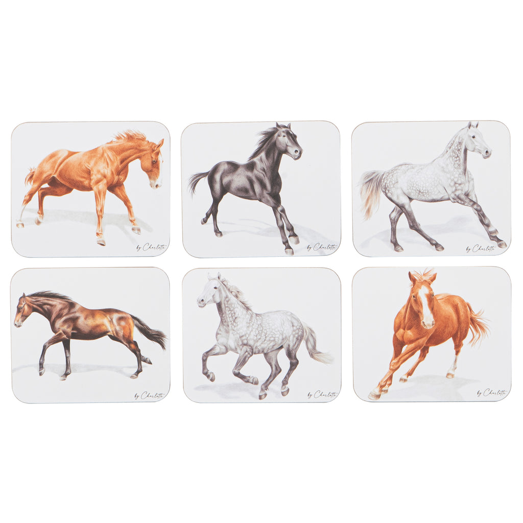 Horses By Charlotte 6pk Coaster