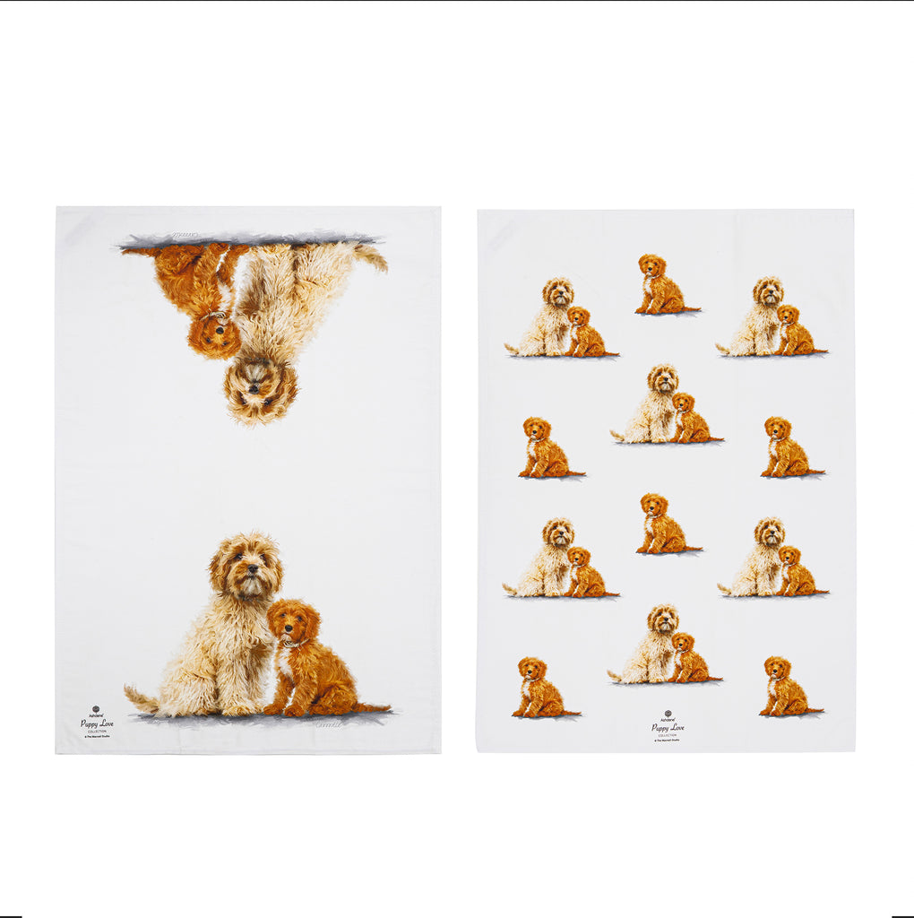 Puppy Love Cavoodle 2pk Kitchen Towel