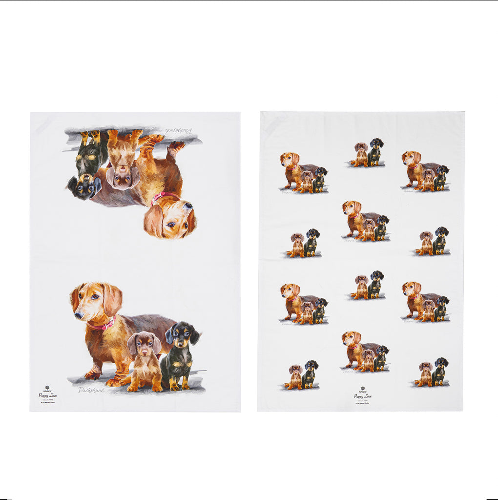 Puppy Love Dachshund 2pk Kitchen Towel