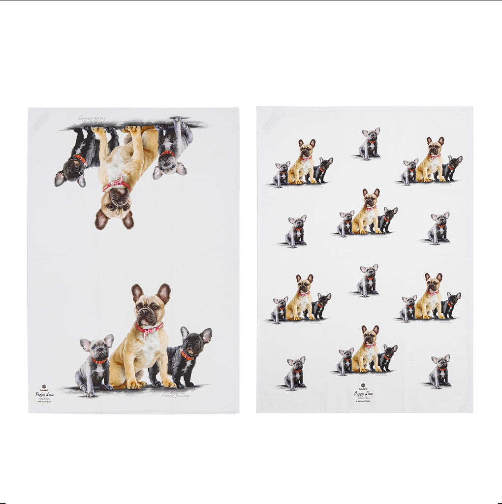 Puppy Love French Bulldog 2pk Kitchen Towel