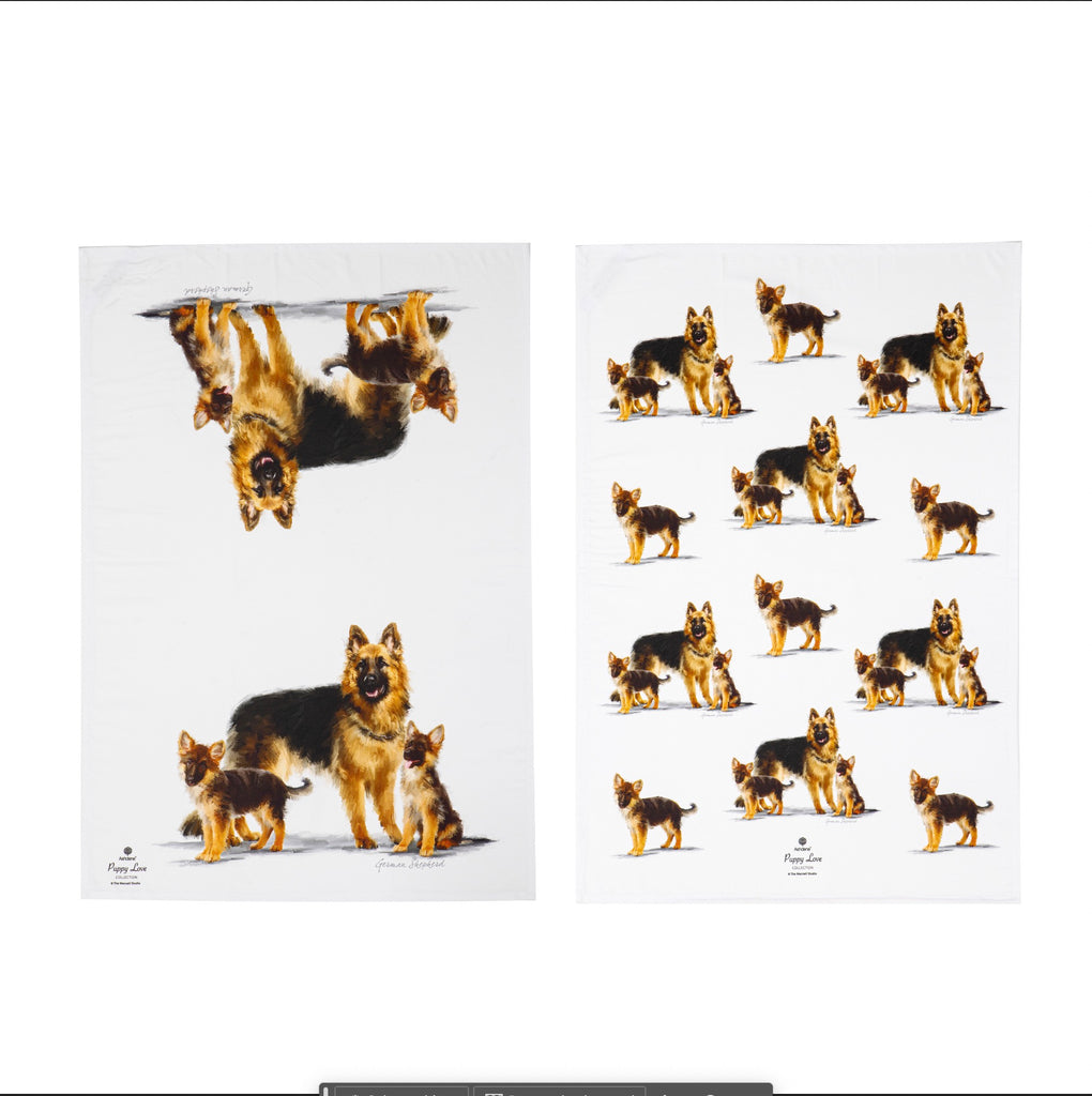 Puppy Love German Shepherd 2pk Kitchen Towel