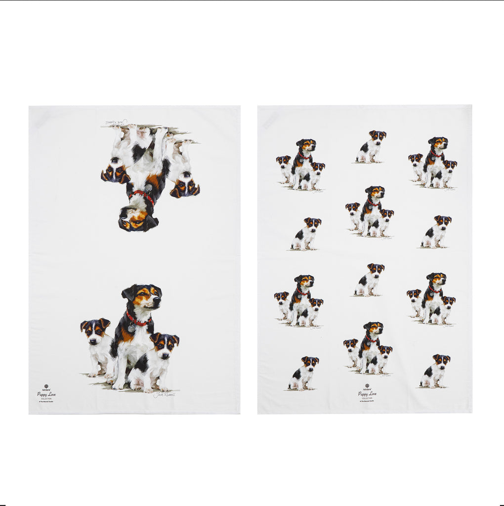 Puppy Love Jack Russell 2pk Kitchen Towel