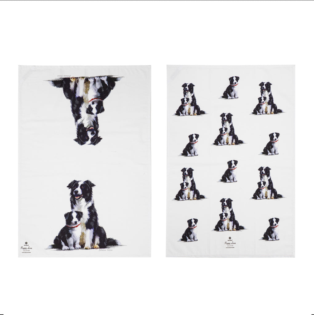 Puppy Love Border Collie 2pk Kitchen Towel