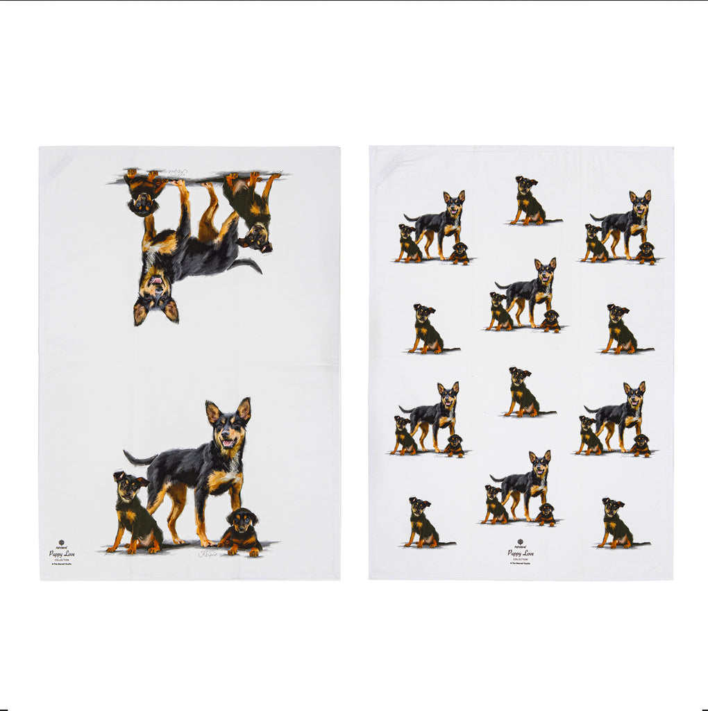 Puppy Love Kelpie 2pk Kitchen Towel