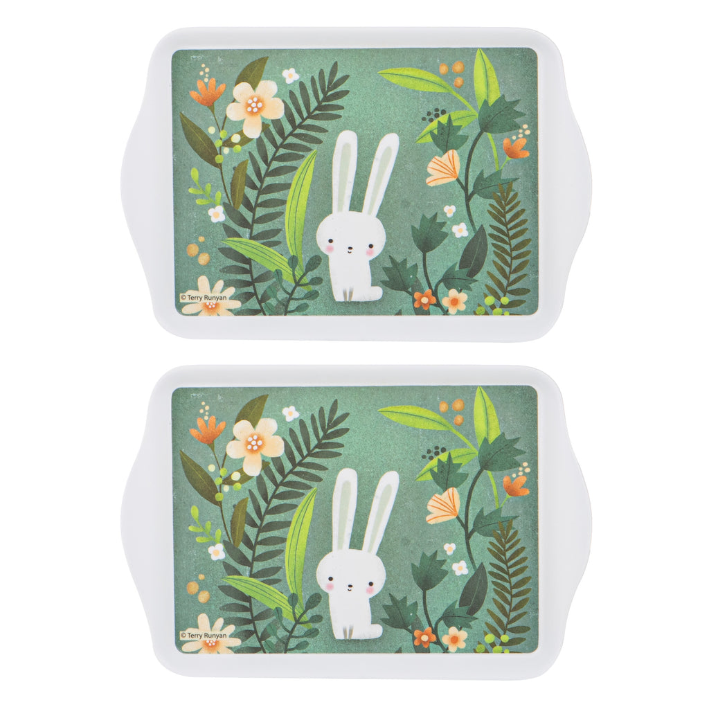 Playful Bunnies Green Garden 2pk Scatter Tray