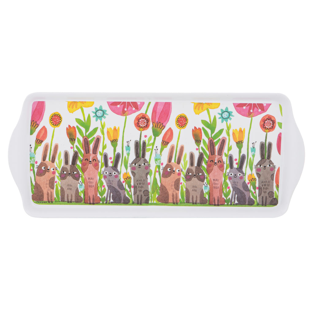 Playful Bunnies Blooms Sandwich Tray