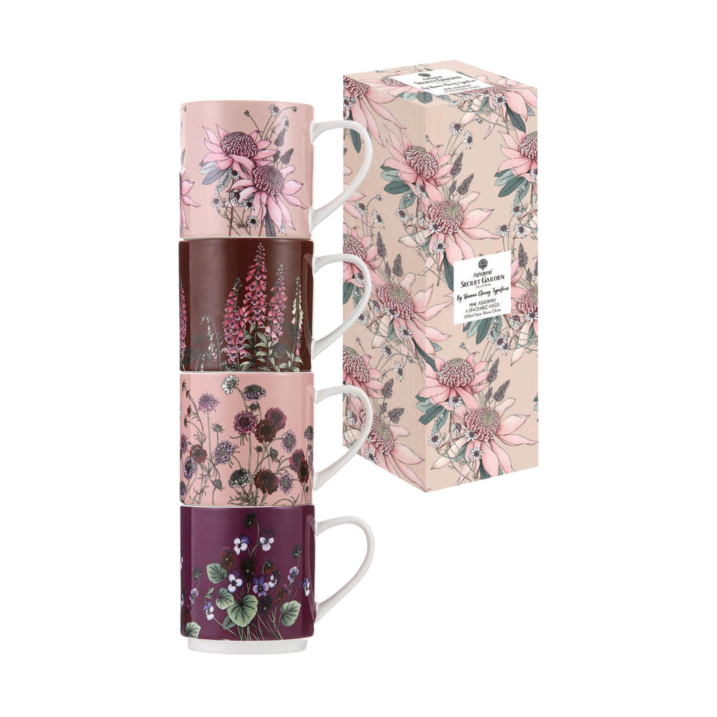 Secret Garden Pink Stackable 4pk Mug