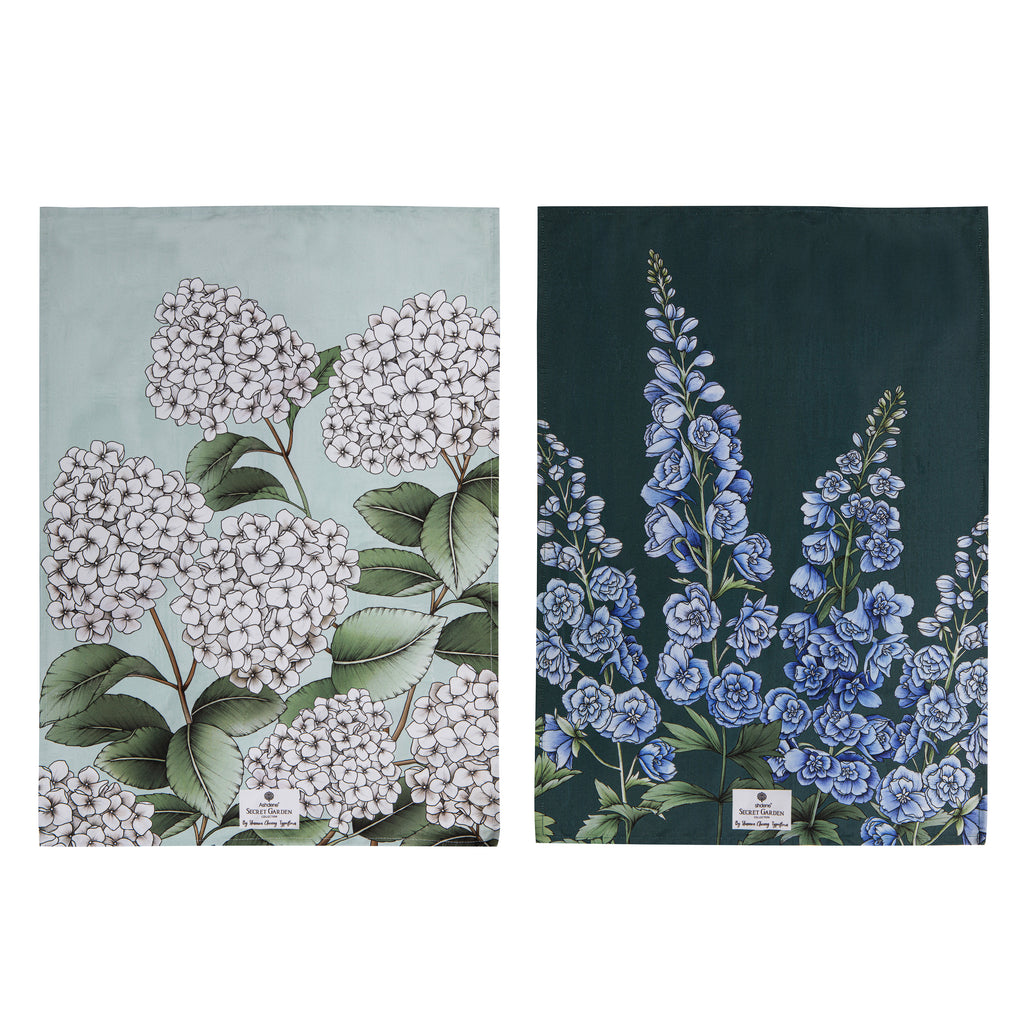 Secret Garden Blue 2pk Kitchen Towel