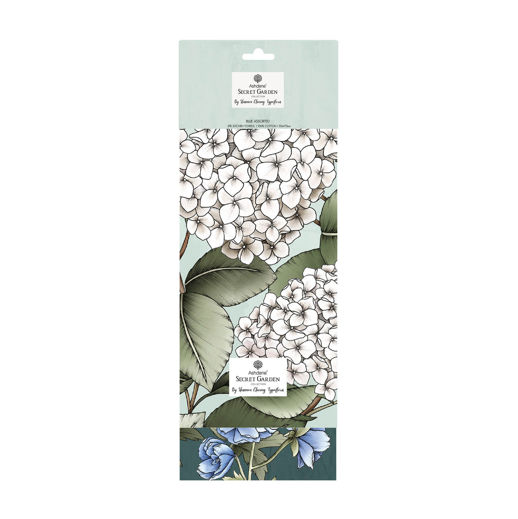 Secret Garden Blue 2pk Kitchen Towel