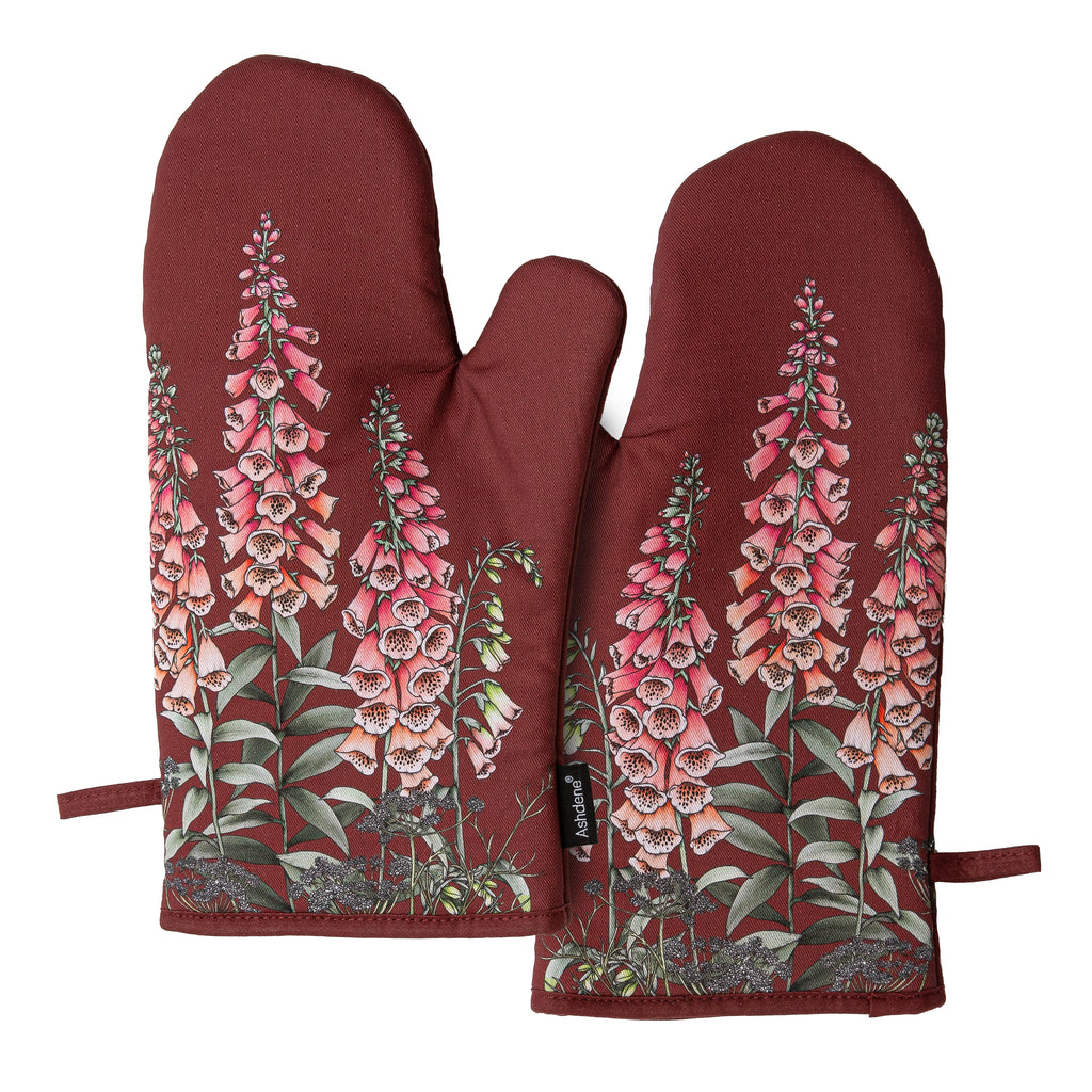 Secret Garden Maroon 2pk Oven Mitt