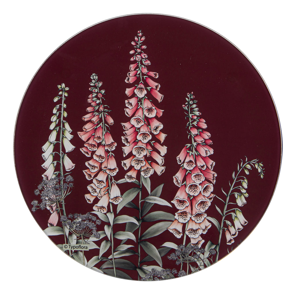 Secret Garden Round Maroon Surface Protector
