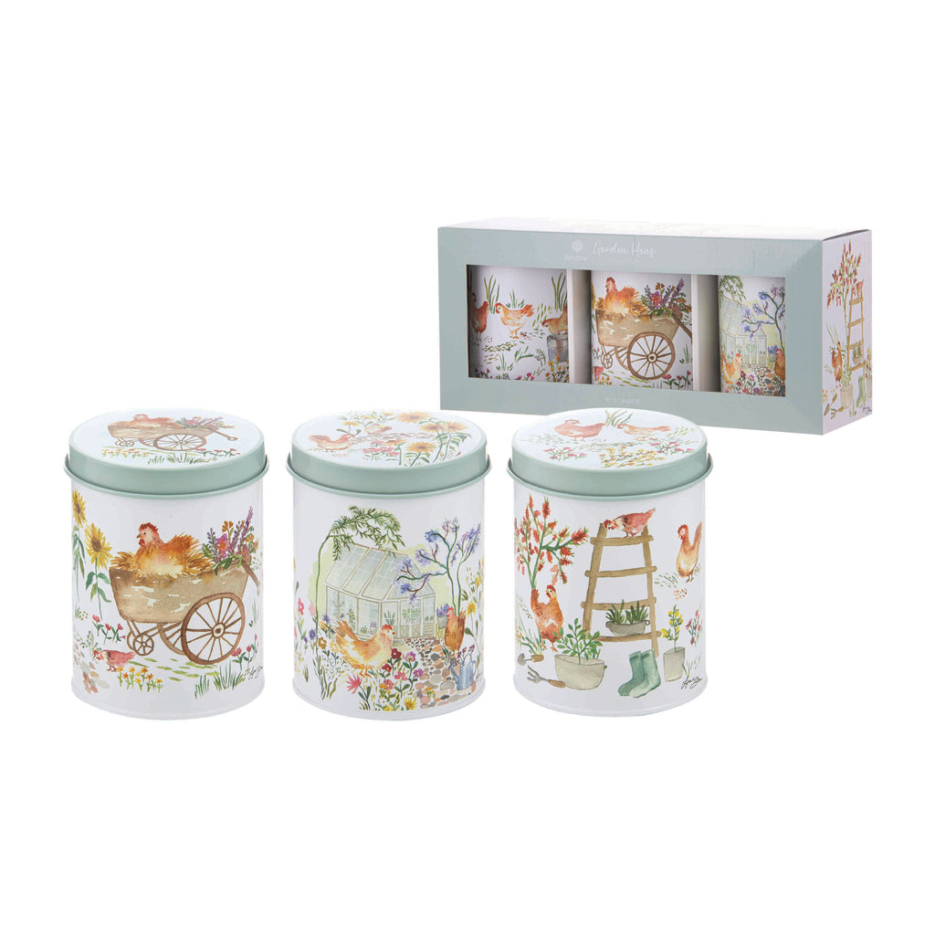 Garden Hens 3pk Canister
