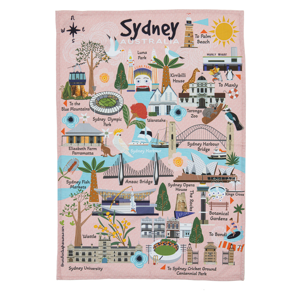 Land Down Under Sydney Kitchen Towel