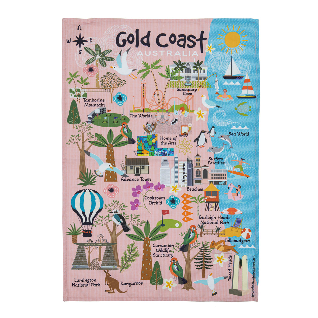 Land Down Under Gold Coast Kitchen Towel