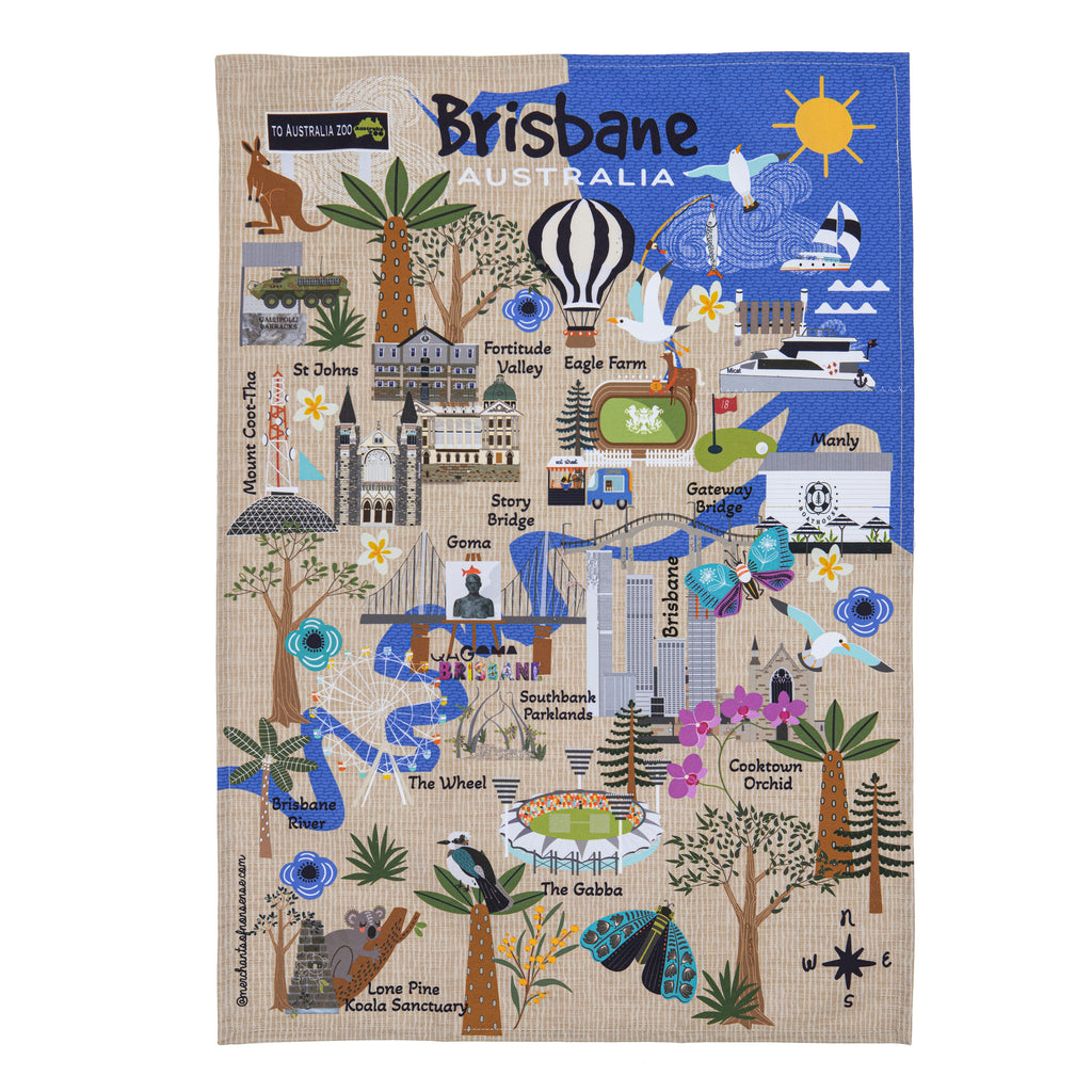 Land Down Under Brisbane Kitchen Towel