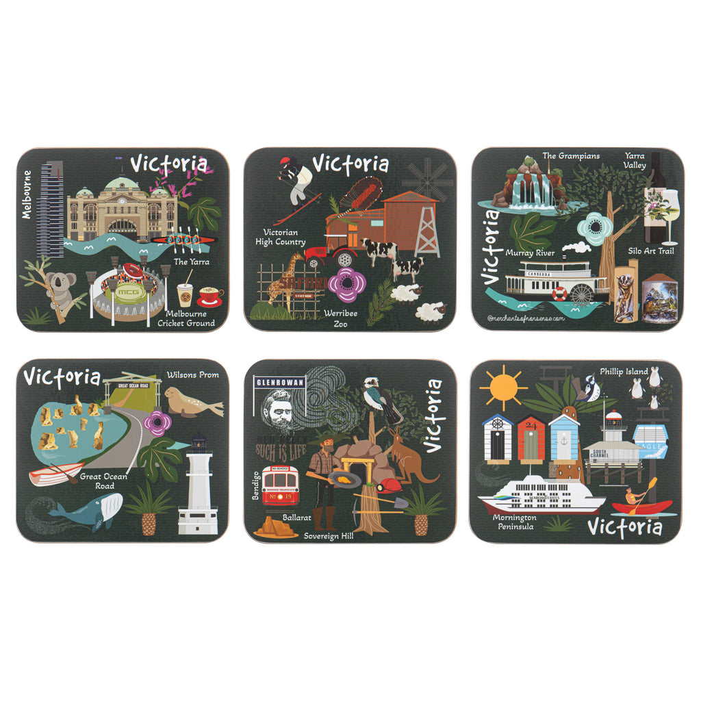 Land Down Under Vic 6pk Coaster