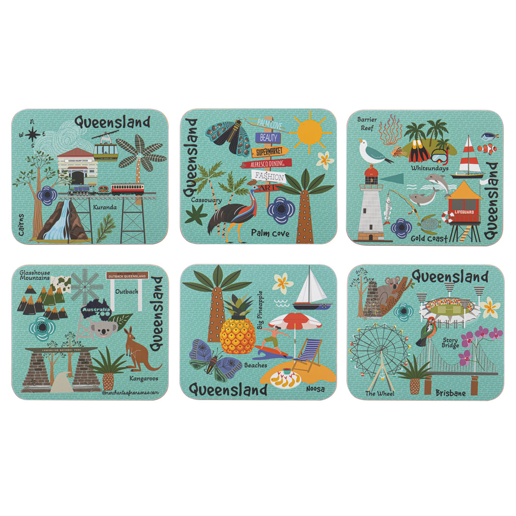 Land Down Under Qld 6pk Coaster