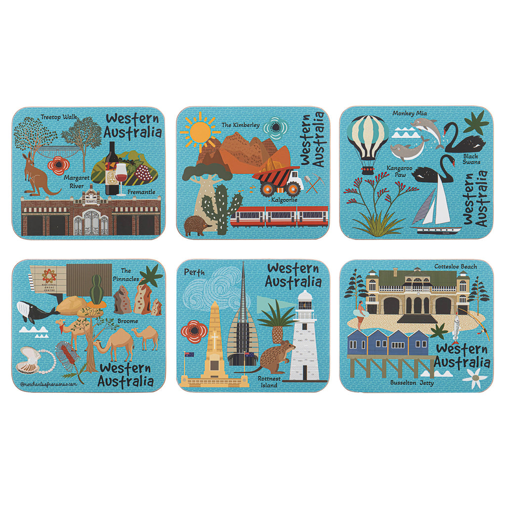 Land Down Under WA 6pk Coaster