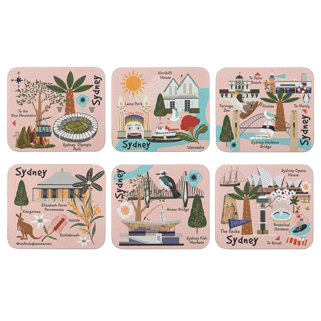 Land Down Under Sydney 6pk Coaster