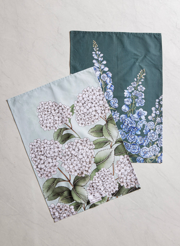 Secret Garden Blue 2pk Kitchen Towel