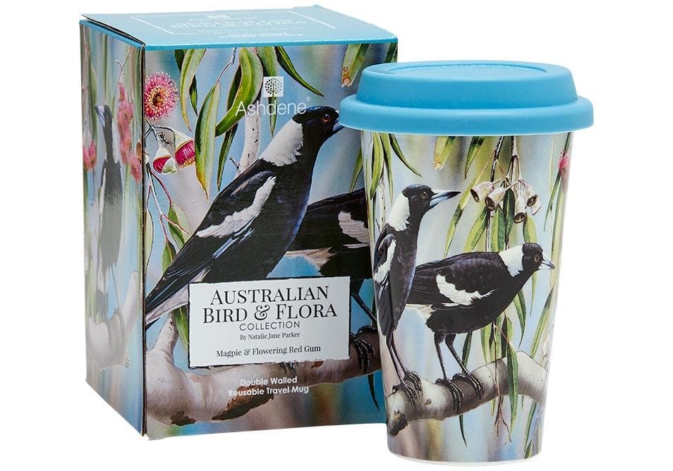 Aus Bird & Flora Magpie Double Walled Travel Mug