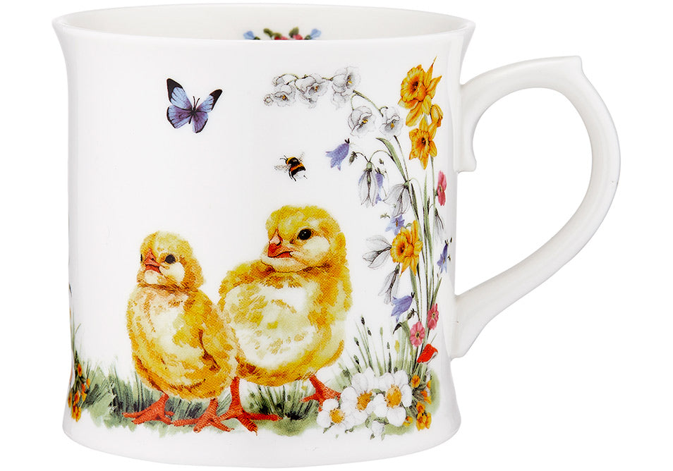Morning Meadows Chicks Mug features adorable baby animals 