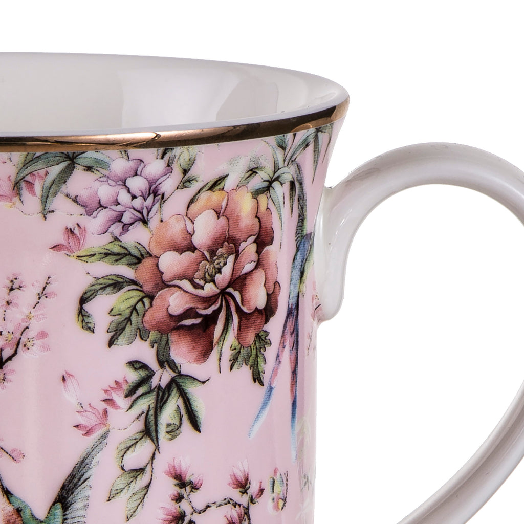 blooming florals on Chinoiserie Wide Flare Mug 