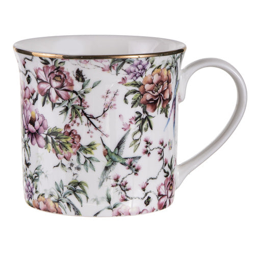 Chinoiserie Wide Flare Mug features blooming florals