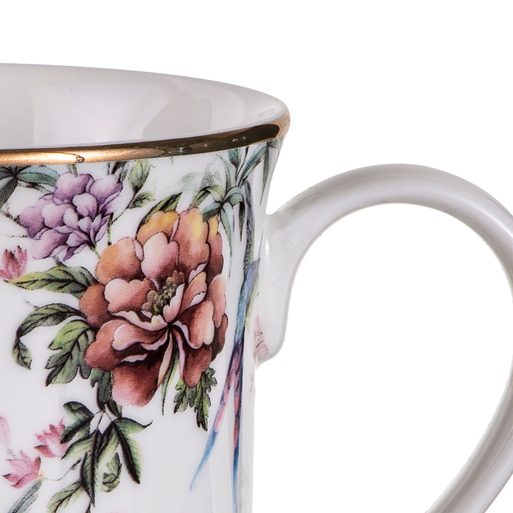Chinoiserie Wide Flare Mug accented with touches of gold