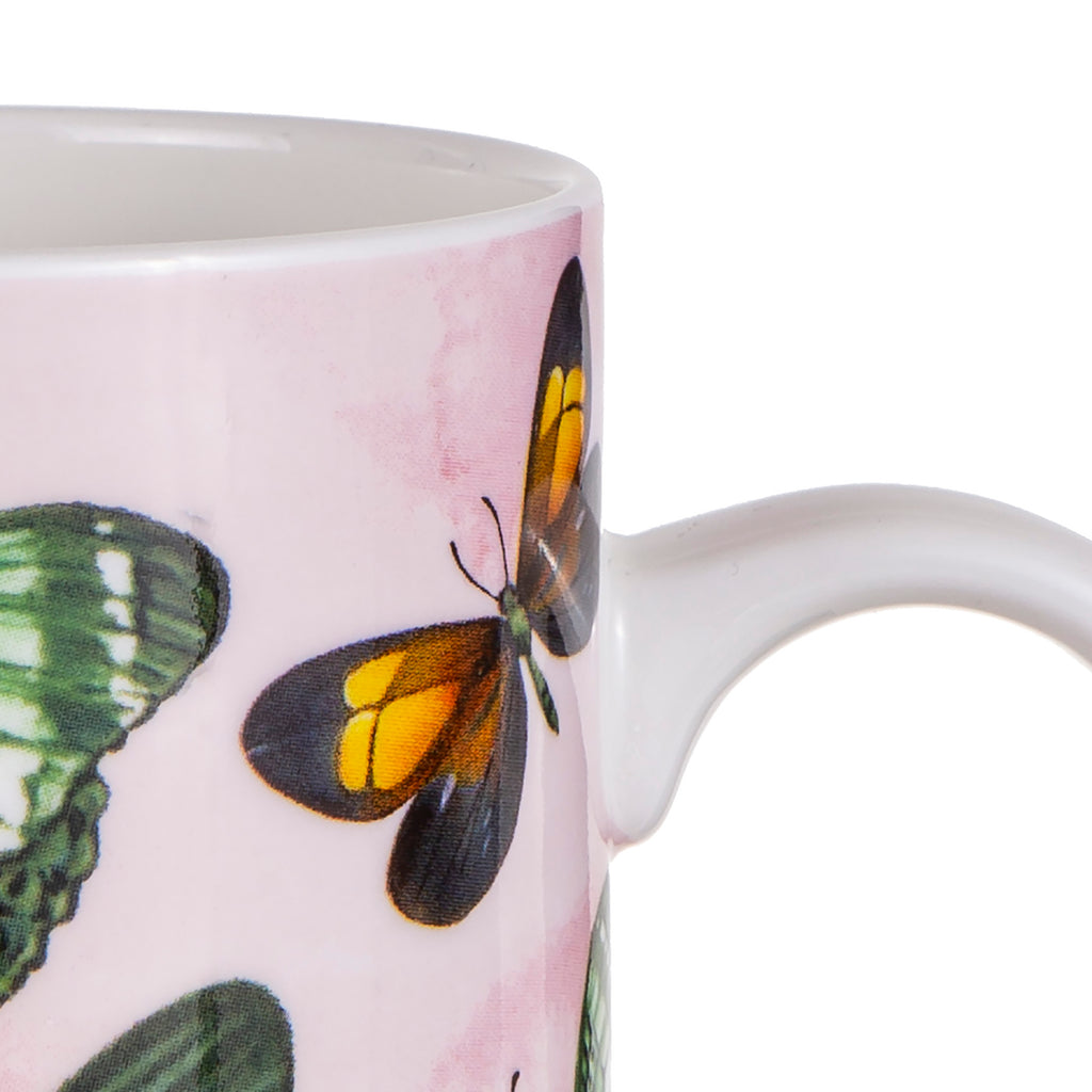 Green and Yellow Butterfly Fluttering Wings Mug
