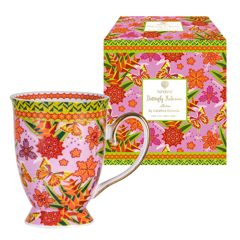 Butterfly Heliconia Mug  illustrated by Catalina Estrada