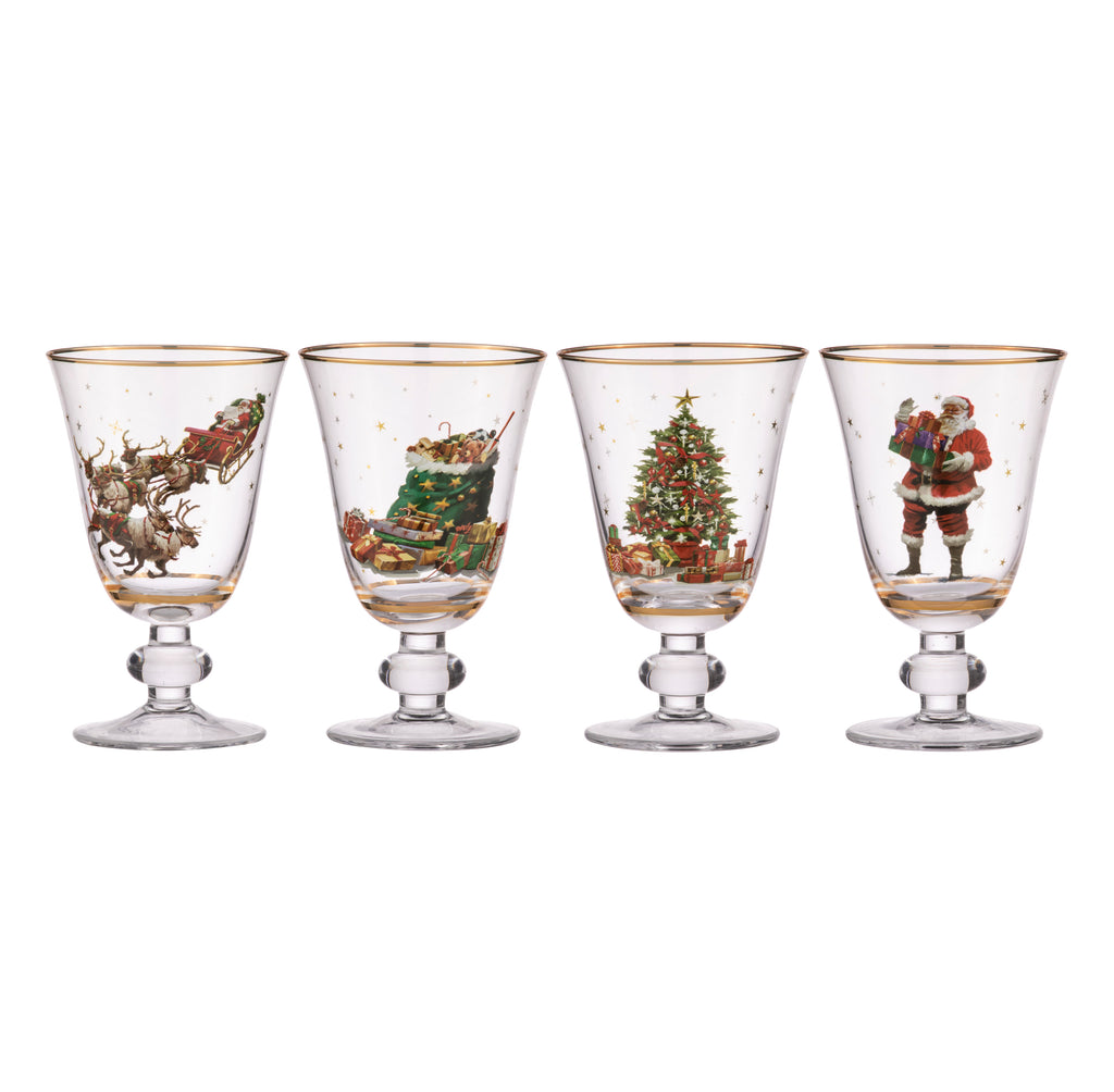 Spirit of Christmas Glass Goblet Set
