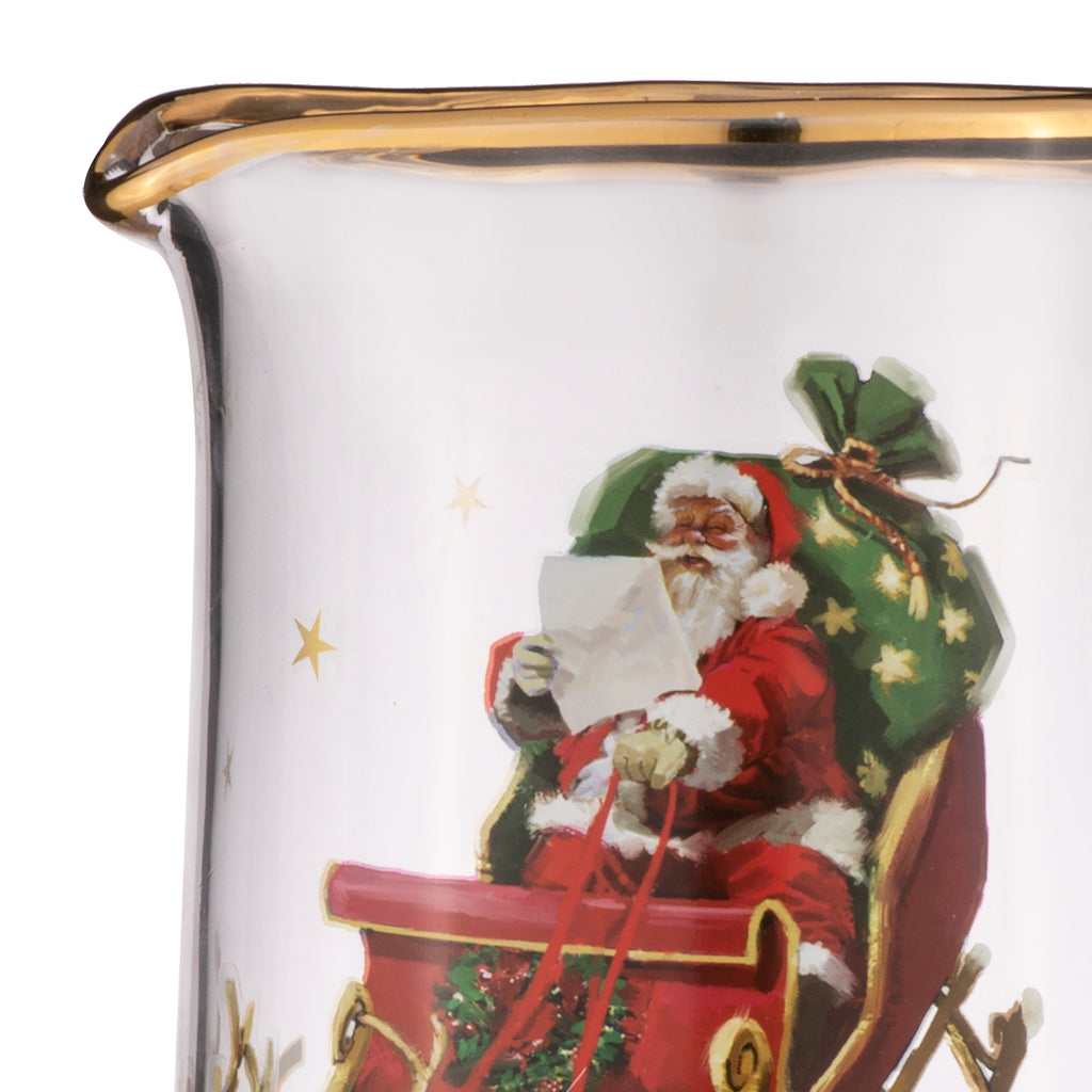 Christmas Glass Jug with elegant touches of gold