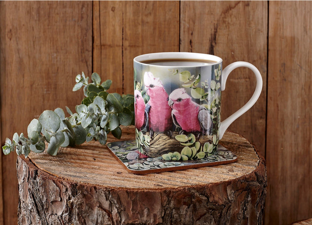 Aus Bird & Flora Galah City Mug and coaster