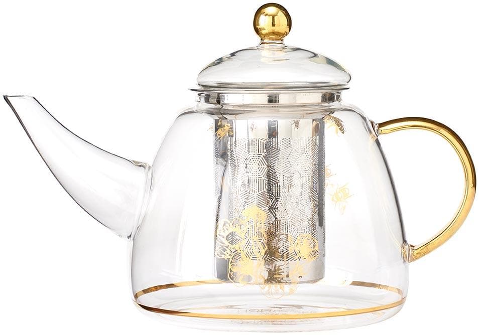 Honey Bee Glass Teapot