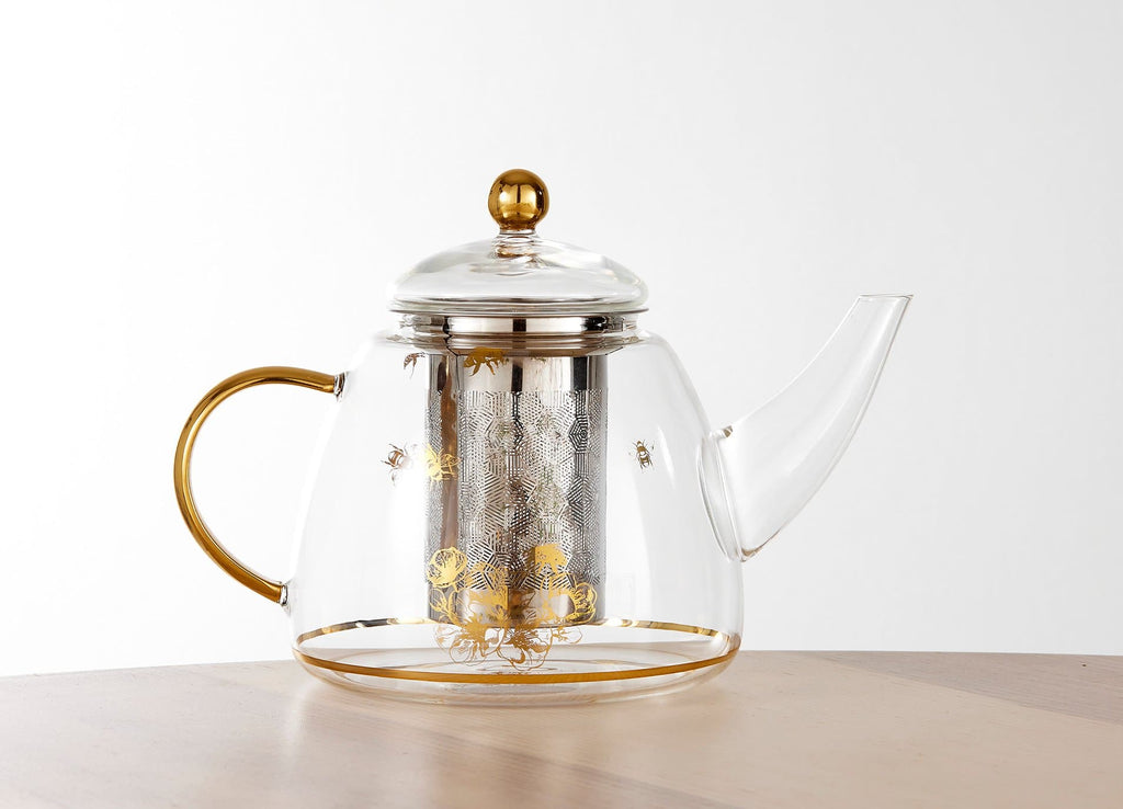 Honey Bee Glass Teapot transparent rang
