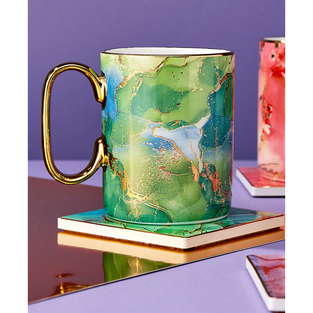 Adamite Gemstones Mug & Coaster Set