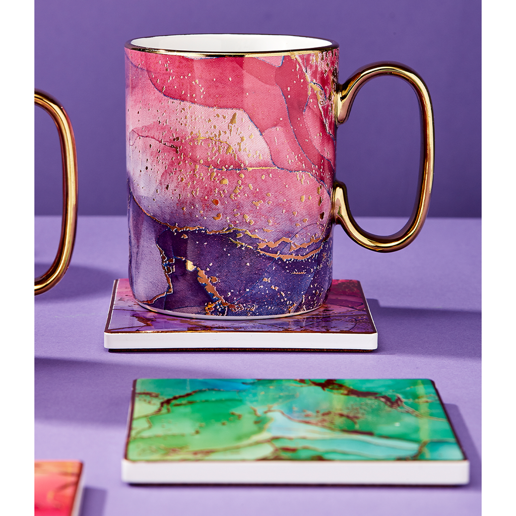 Gemstones Mug & Coaster Set available in Rhodolit