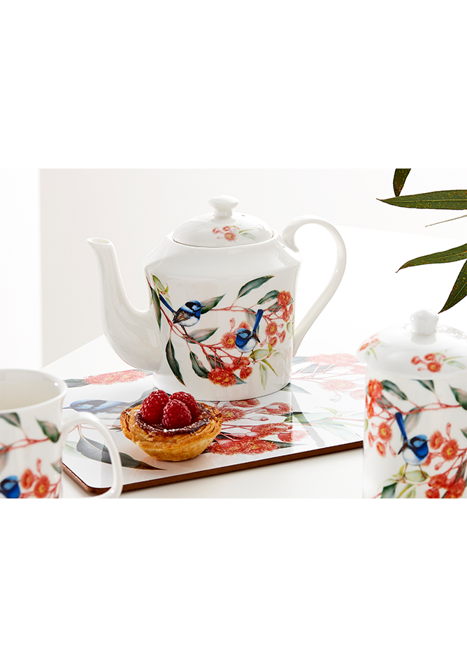 Teapot with artwork by Australian artist Heidi Willis
